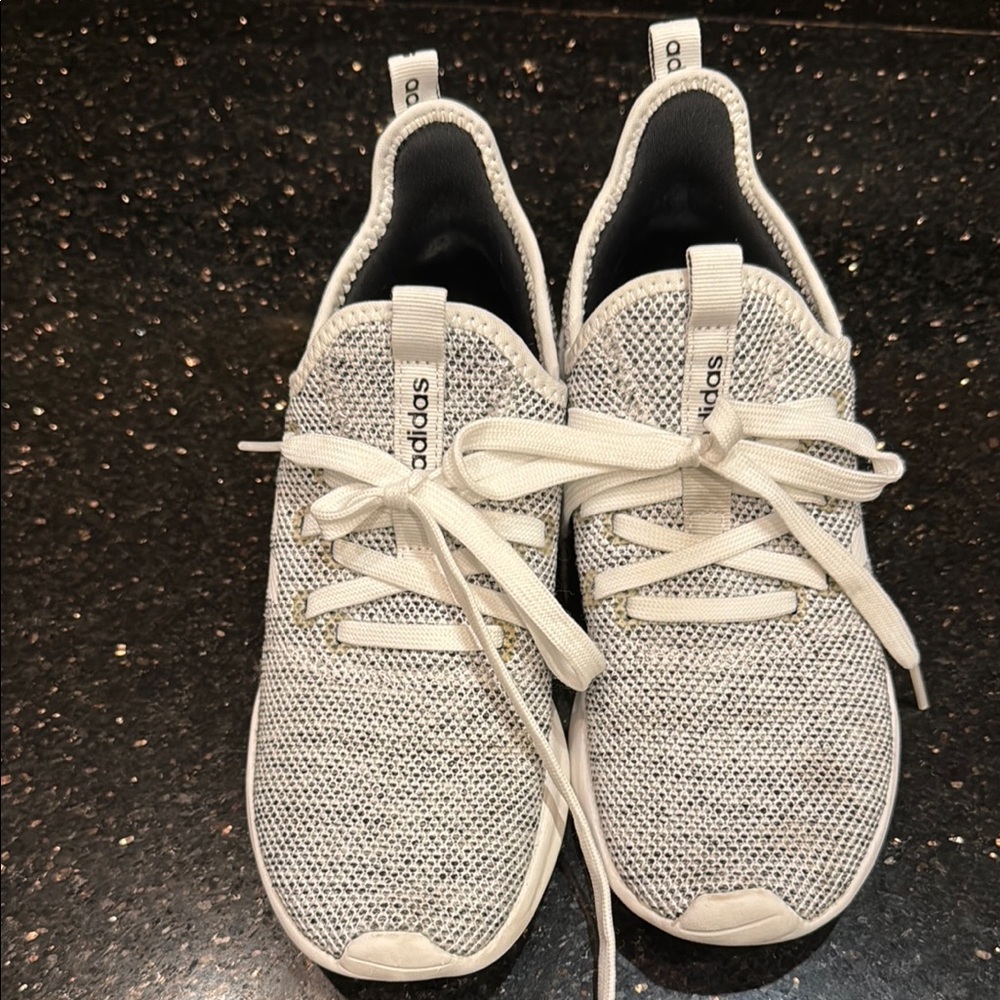 Adidas Gray and White Knit Sneakers